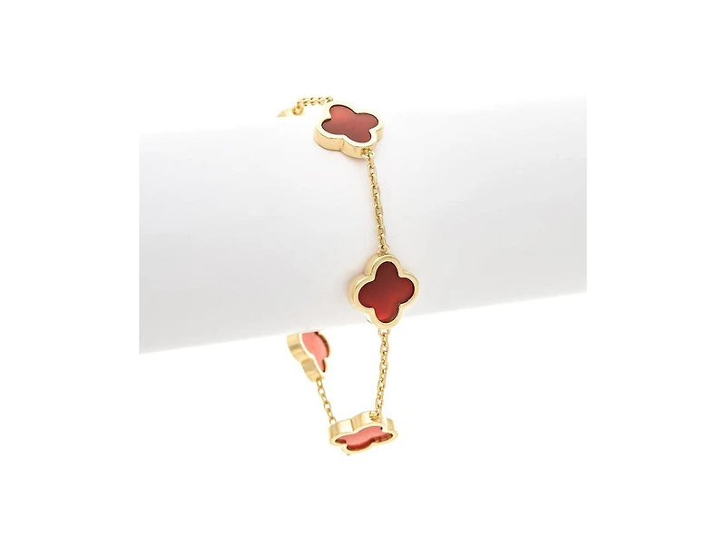 Rivka Friedman Carnelian Flower Station Bracelet