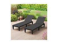 Slickblue Set of 2 Outdoor Chaise Lounge Chairs with 4-Position Back