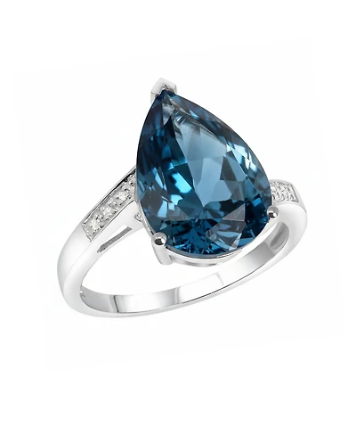 Macy's London Blue Topaz (6 ct. t.w.) & Diamonds Accent Ring in Sterling Silver
