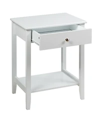 sumyeg Wooden Nightstand End Table Storage Display