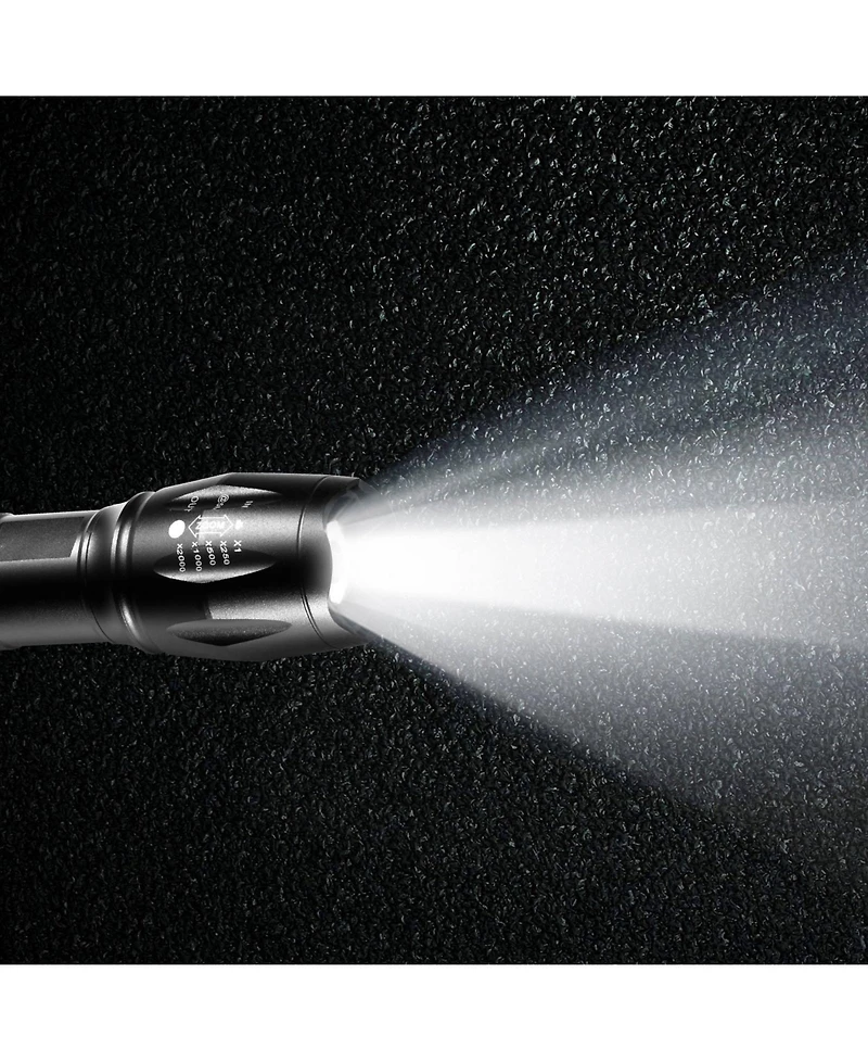 Mecale 2-Pack Led Flashlight, 2000 Lumens, Adjustable Focus Beam, 5 Modes, IP44 Water Resistant, Handheld