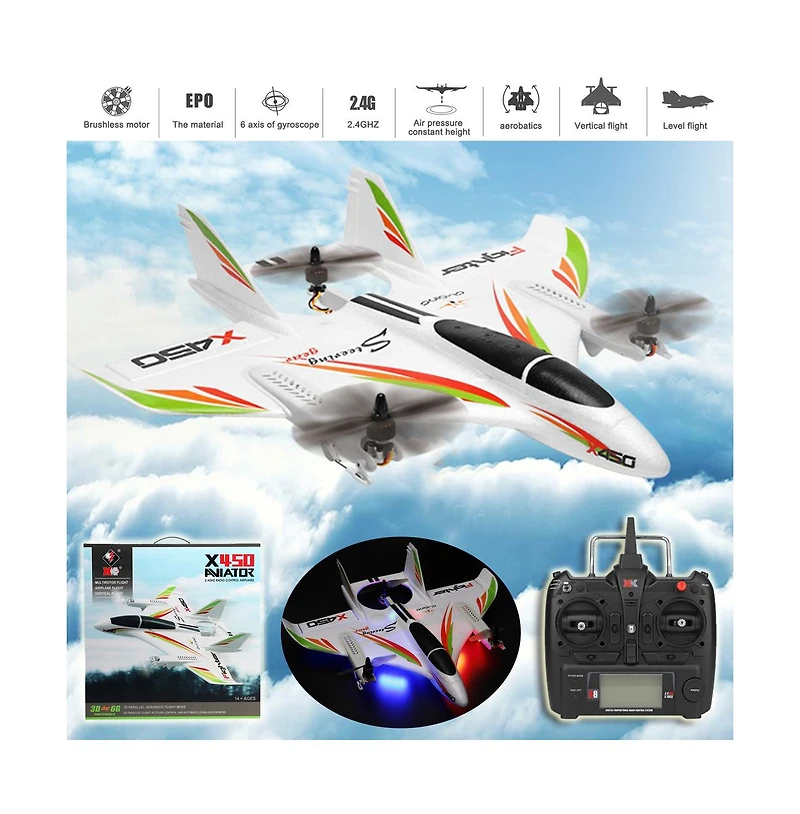 Bruce & Shark Vtol Rc Plane | 6CH, 3D/6G Modes, Brushless Motors, Led Lights