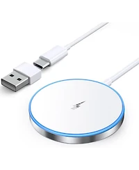 Risokeys Single Magnetic Wireless Charger, 15W Charging Mag-Safe Charger with Dual Charging Ports for iPhone 16/15/14/13/12 Pro and AirPods