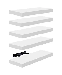 5 Pack 16 Inch Sorbus Long Floating Wall Shelves for Bedroom, Decor, Kitchen, Living Room - for Trophies, Frames, Bookshelf