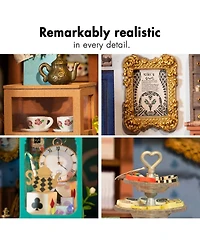 Robotime Alice's Tea Store Diy Miniature House Kit with Furniture, Gift Idea