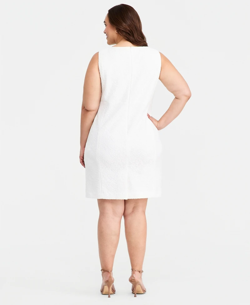 Kasper Plus Bonded Lace Sheath Midi Dress