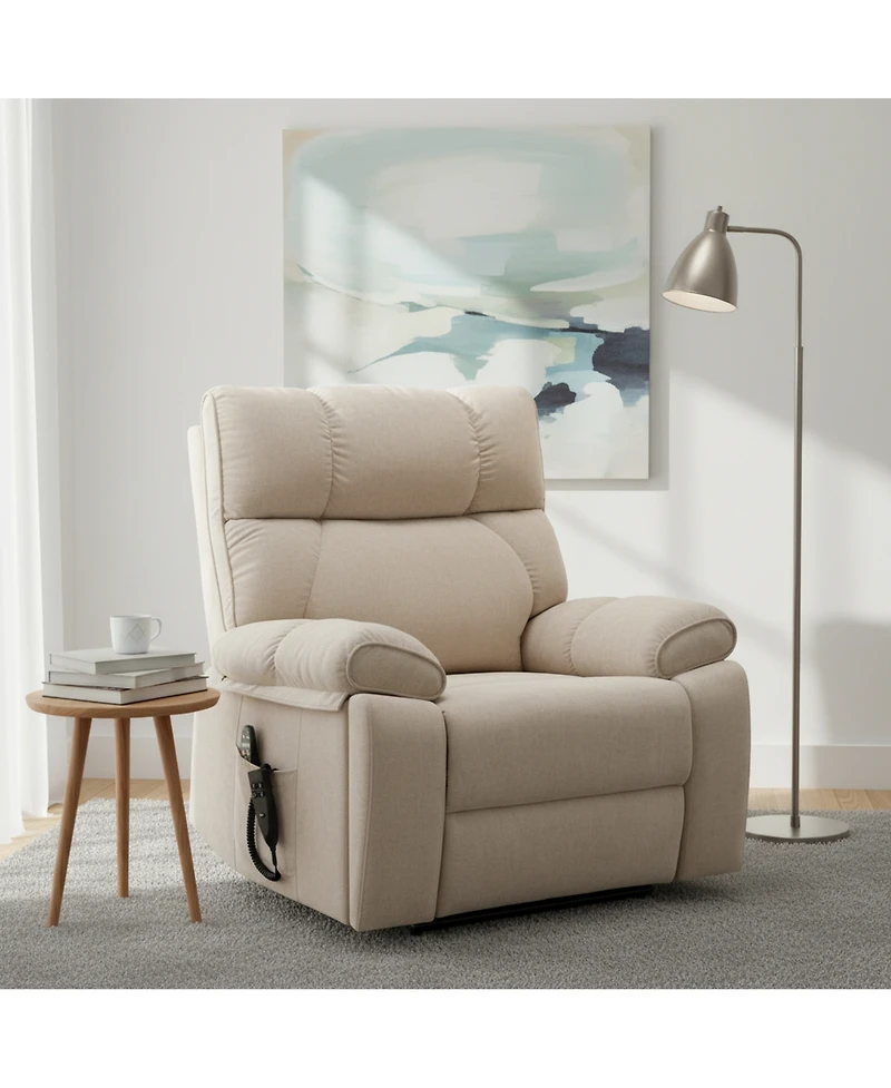 Clihome Heat Massage Dual Motor Infinite Position Up to 350 Lbs Large Electric Power Lift Recliners with Hidden Cup Holders