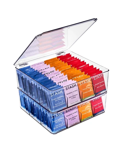 Sorbus 2 Pack 12 Compartments Tea Bag Organizer - Stores Tea Bags, Drink Packets, Condiments, and More