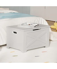 gaomon 23.6" Storage Chest, Wooden Storage Bench with Safety Hinge, Easy Assembly, Large Toy Chest for Entryway