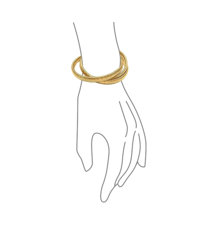 Bling Jewelry Serpenti Omega Cobra Bangle Interlocking Bracelet Gold Plated Large Wrist 8.5"