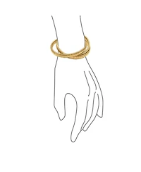 Bling Jewelry Serpenti Omega Cobra Bangle Interlocking Bracelet Gold Plated Large Wrist 8.5"