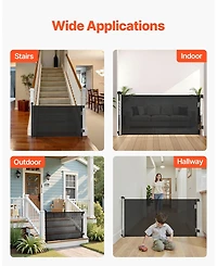 Cozito Extra Tall Retractable Baby Gate, 38.5 in Tall, Extends to 72.8 in Wide, Mesh Safety Gate w/ Security Lock, Indoor/Outdoor