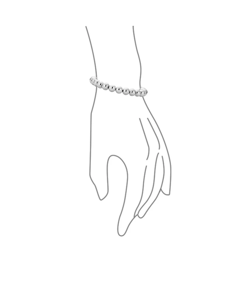 Bling Jewelry Classic Hand Strung 8MM Bead Ball Strand Bracelet .925 Sterling Silver 7.5 Inch