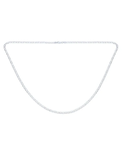 Bling Jewelry Solid Heavy .925 Sterling Silver 4MM Anchor Mariner Chain Link Necklace