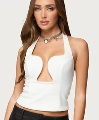 Edikted Women's Stassy Abstract Cutout Halter Top