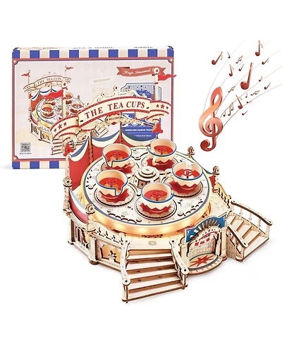 Robotime 3D Wooden Puzzles for Adults-led Wooden Music Box Kits-Wood Model Kits to Build-3D Puzzles for Teens and Adults-Christmas Stem Toy Gifts