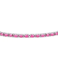 Bling Jewelry Traditional Natural Oval Topaz Garnet Strand Tennis Bracelet .925 Sterling Silver-7.5 Inch