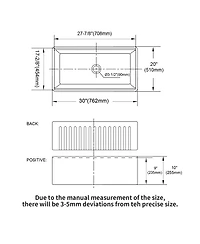 flynama 30x20x10inch White Farmhouse Sink Porcelain Ceramic Single Bowl Workstation Kitchen Sink