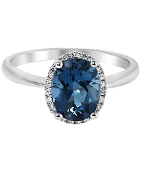 Macy's London Blue Topaz (2 ct. t.w.) & Diamond (1/20 ct. t.w.) Ring in 14k White Gold