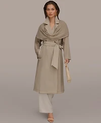Donna Karan New York Women's Belted Collared Neck Coat