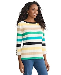 Jones New York Women's Boat Neck Stripe Top