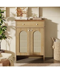 Tribesigns Shoe Cabinet with Doors, 6-Tier Shoe Rack with Drawer and Adjustable Shelves, 43.3" Tall Boho Farmhouse Shoe Storage Cabinet