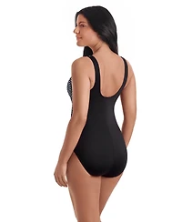 ShapeSolver Women's Binded Crewneck One-Piece Swimsuit