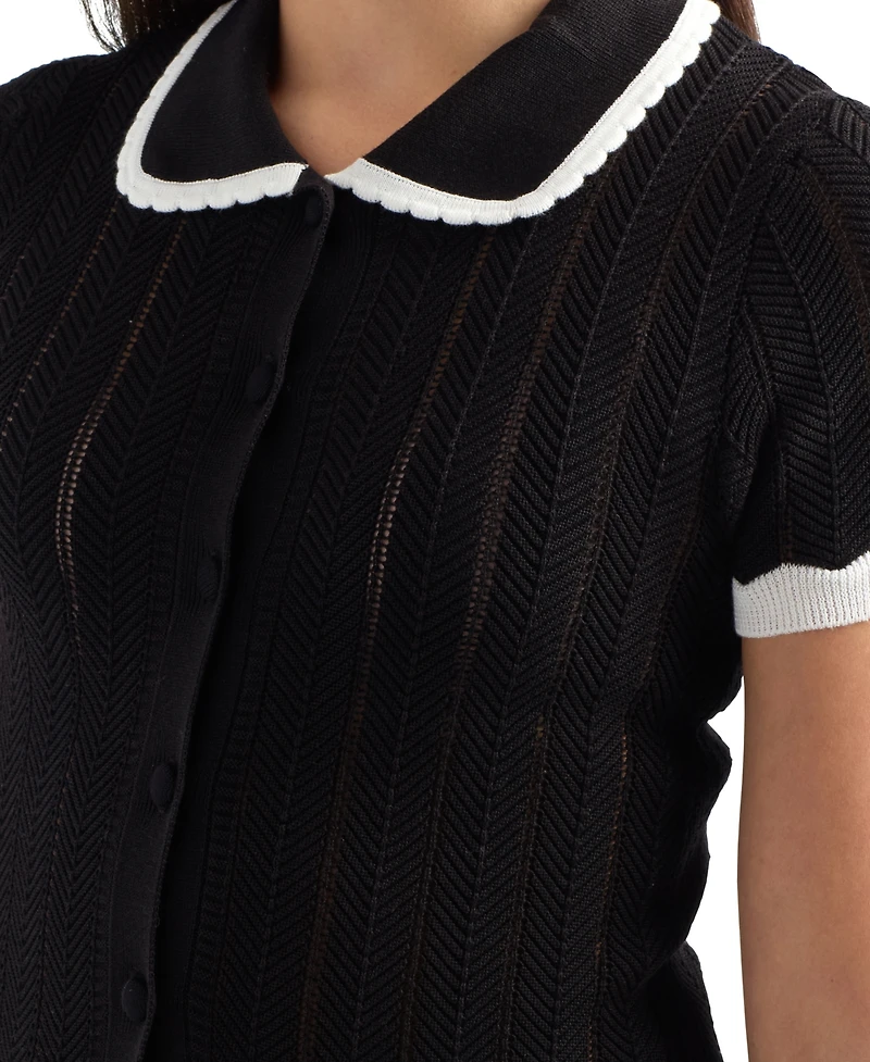 Bcx Juniors' Short-Sleeve Polo Sweater