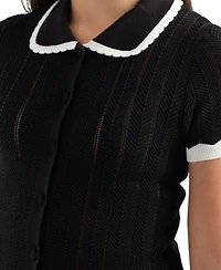 Bcx Juniors' Short-Sleeve Polo Sweater