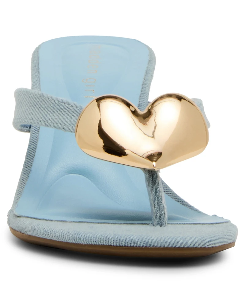 Madden Girl Women's Heartbeat Embellished High-Heel Thong Sandals