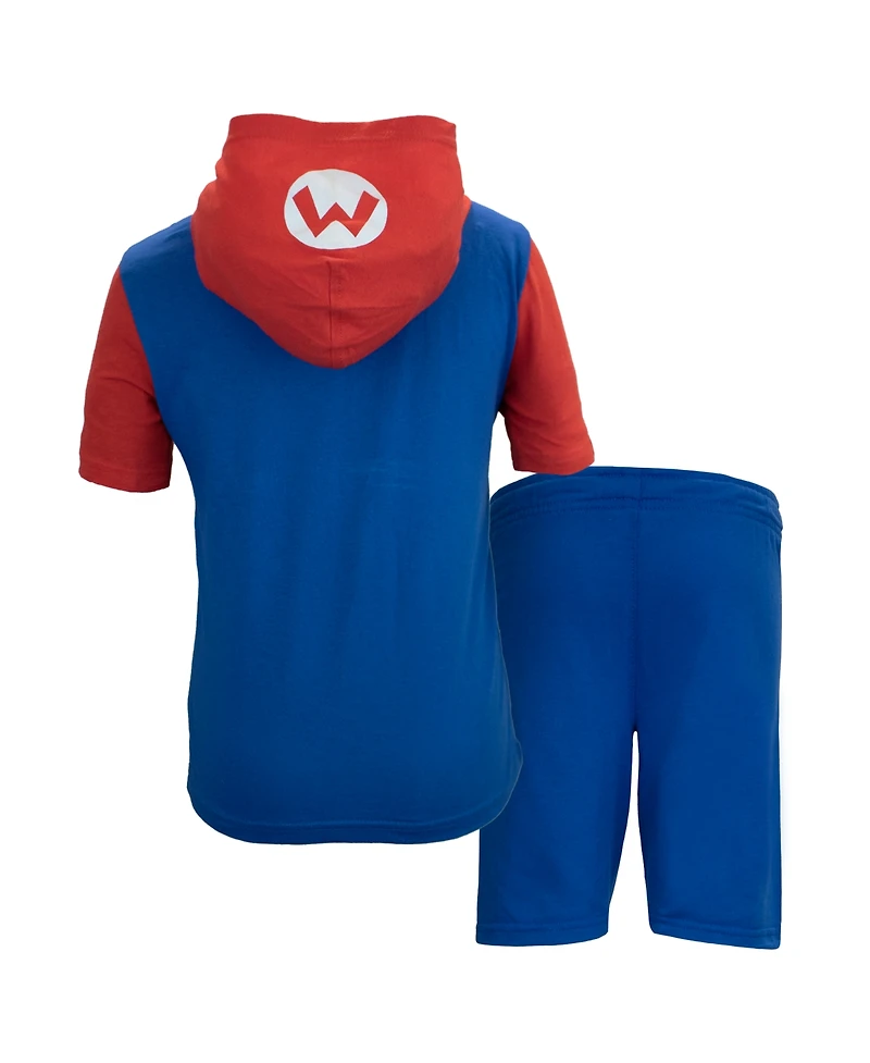 Mario Toddler Boys Nintendo Cosplay Hooded T-Shirt and Shorts Set
