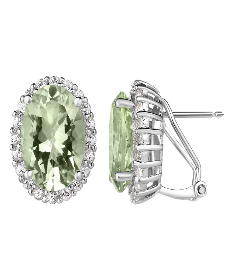 Macy's Green Amethyst (9 ct. t.w.) & White Topaz (1/2 ct. t.w.) Earrings in Sterling Silver