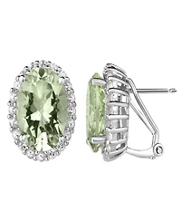Macy's Green Amethyst (9 ct. t.w.) & White Topaz (1/2 ct. t.w.) Earrings in Sterling Silver