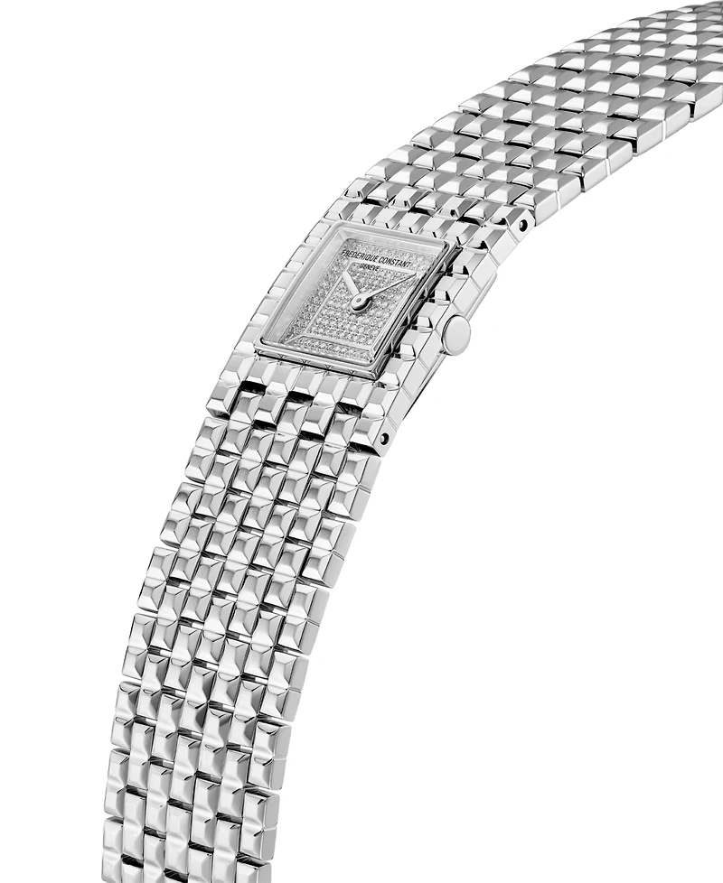 Frederique Constant Women's Manchette Silver-Tone Stainless Steel Bracelet Watch, 25.7mm