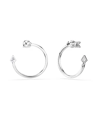 Swarovski Mixed Cuts, Arrow, White, Rhodium Plated Idyllia Hoop Earrings