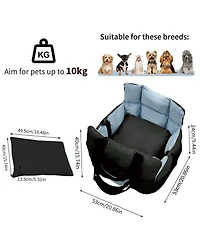 Bingopaw Dog Car Seat for Small Dogs Travel Safety Pet Seat Waterproof with Storage Pockets Black
