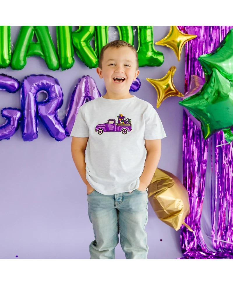 Sweet Wink Baby Boys Mardi Gras Truck Patch Short Sleeve T-Shirt