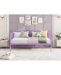gaomon Metal Daybed, Platform Sofa Bed with Stylish Headboard, Heavy-Duty Steel Slats, Space-Saving
