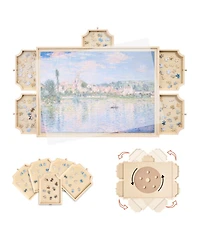 Sugift 1000-Piece Rotating Puzzle Board 29"x21" with Drawers and Cover