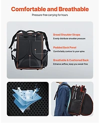 Mecale Welding Backpack, 35.6L Welder Tool Backpack with Helmet Catch Bag, 600D Polyester Gear Pack, Multi-Purpose Storage Bag