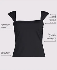 Lands' End Women's Dd-Cup Square Neck Underwire Tankini Top