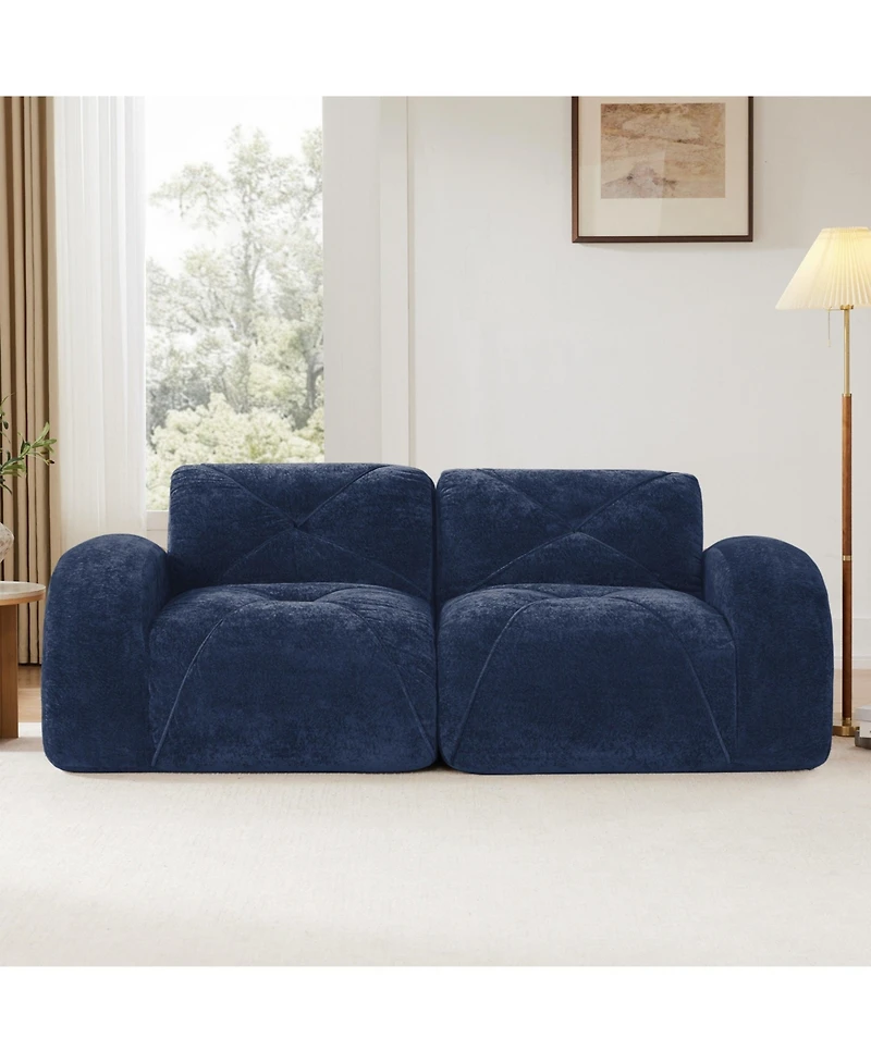 Boyel Living 2-Seater Tufted Sofa Couches with Soft Velvet Fabric and No Assembly Required
