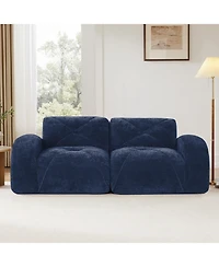 Boyel Living 2-Seater Tufted Sofa Couches with Soft Velvet Fabric and No Assembly Required
