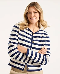 Lands' End Women's Petite Fine Gauge Cotton Milano Blazer Sweater