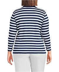 Lands' End Plus Supima Cotton 3/4 Sleeve Polo Shirt