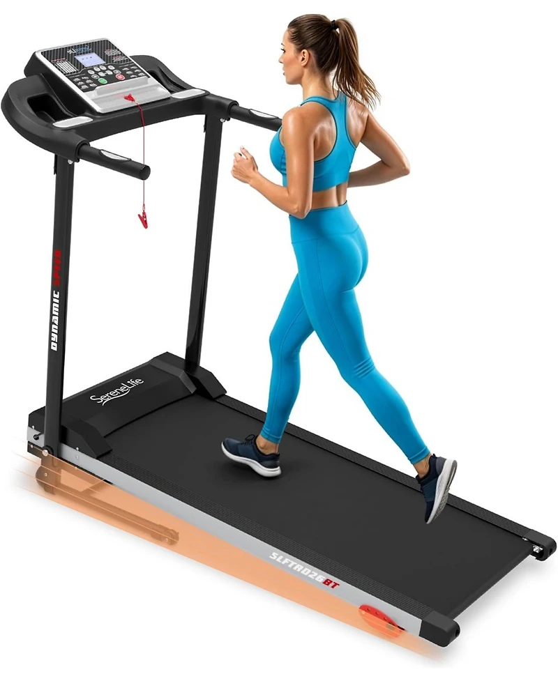SereneLife Folding Motorized Treadmill, 1.0 Hp Running Machine with 12 Preset Programs, 6.0 Mph Max Speed, 3" Lcd Display