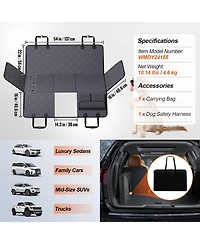 Cozito Back Seat Extender for Dogs, Waterproof Hard-Bottom Dog Hammock/Seat Cover, 54 x 24 in, 400 lb Support, Mesh Window & Storage Pocket, Car/Suv