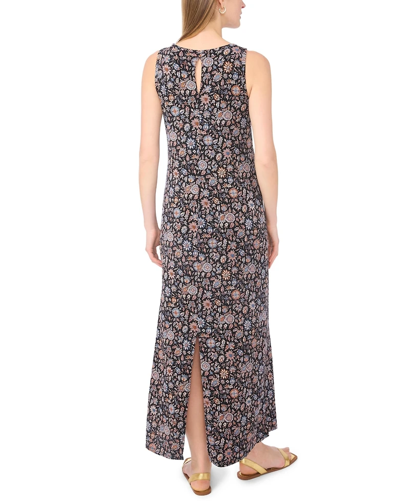 Vince Camuto Women's Bandana-Print Crochet-Trim Maxi Dress