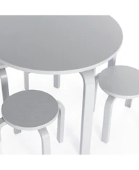 Guidecraft Kids' Nordic Table and Chairs Set - Natural: Wooden Round Classroom Playroom Toddler Activity with 4 Stools