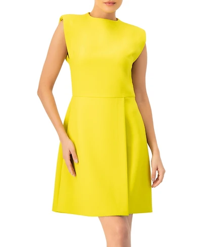 Ivonne Women's Solid Tailored A-Line Sleeveless Short Dress